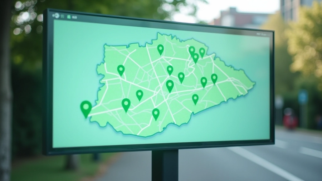 Publiskās uzlādes stacijas tīkls pa Latviju ar zaļiem indikatoriem, rādot pieejamās uzlādes vietas